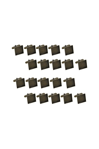 Suntek 20x16mm Kare Boş Ayar Taban Pedi Kol Düğmesi Dıy Bronz