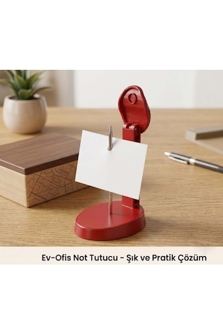 Post-it, Fiş, Not Kağıdı, Slip, Vb. Tutucu Kırmızı Plastik Gövdeli, İğne Direkli Not Tutucu