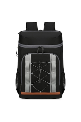 Neevoyu Outdoor Piknik İçin Çift Katlı Isı Yalıtımlı Büyük Buz Çantası, Su Geçirmez Oxford Kumaşı Ve Alüminyum Folyo, Uzun Süre Isı/soguk Tutma Siyah Siyah