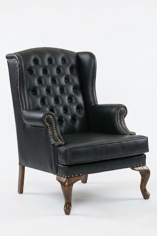 Crown Chester Klasik Ahşap Berjer Ceviz - Siyah