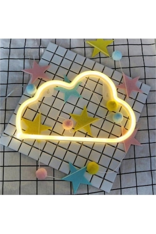 Gece Lambası Sarı Dekoratif Bulut Neon Led Masaüstü Gece Lambası Çok Renkli