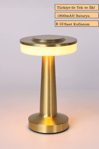 Gold Renkli Dekoratif Dokunmatik Masa Lambası Şarjlı Dim Edilebilir Renkli
