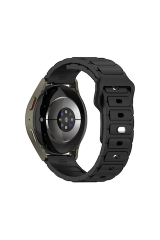 Samsung Uyumlu Galaxy Watch 46mm Joiecreatif Krd-132 22mm Silikon Kordon Strap Kayış - Siyah