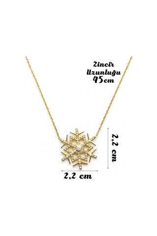 925 Ayar Gümüş Zirkon Taşlı Kartanesi Kadın Kolye Gold Silver Renk Seçenekli Altın - 911677356 Altın