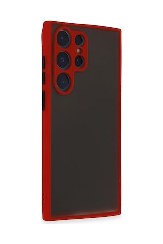Newface - 329 - Samsung Galaxy S22 Ultra Kılıf Montreal Silikon Kapak - Csmo-tex - - Kırmızı