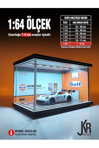 Gulf Diecast Led Işıklı Akrilik Korumalı Stand/diorama 1:64 Ölçek