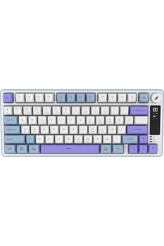 Hawk Gaming Hk255 Membrane Lcd Rgb Kablosuz/bluetooth Mavi Mor %75 Türkçe Gaming Klavye