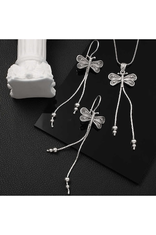 Casera's Gümüş Telkari Yusufçuk Kadın Set Csr2185182 Gümüş