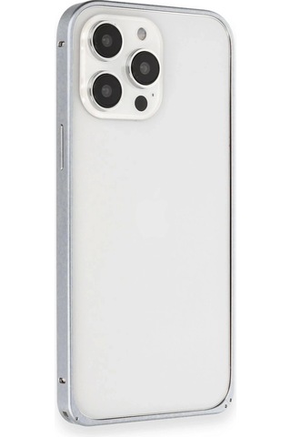 Joko Apple Uyumlu iPhone 15 Pro Metal Bumper Mat Kapak - Gri Çok Renkli