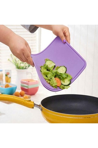 Açık Yeşil Esnek Silikon Kaymaz Kesme Tahtası Plaka Doğrama Sebze Et Bloğu