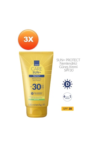 Avon Sun+ Protect Nemlendirici Güneş Kremi SPF30 3 x 150 ML
