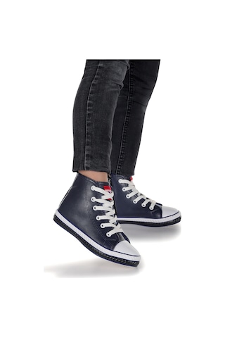 Kiko Kids Pant Günlük Bağcıklı Fermuarlı Erkek Bebek Spor Ayakkabı Lacivert Lacivert