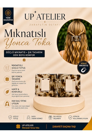 Mıknatıslı Kemik Kare Toka 6cm Kahverengi Mıknatıslı Kemik Kare Toka 6cm Kahverengi