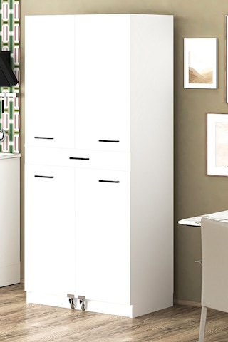 Misa Çok Amaçlı Çekmeceli Kahve Köşesi, Kiler Dolabı, Mutfak Erzak Dolabı Beyaz