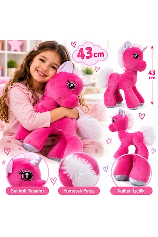 Oyuncak Sevimli Unicorn At Pony 43 Cm My Little Pony Oyun Arkadaşı Hediyelik Peluş Pembe