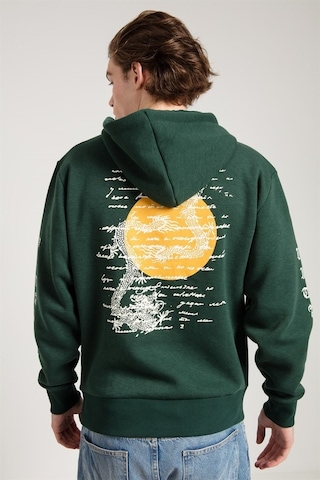 Jahr Marc Dragon Baskılı Yeşil Oversize Erkek Sweatshirt Yeşil