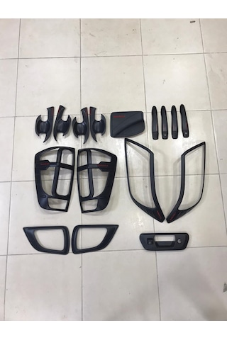 Autogp Nissan Navara Kaplama Seti Siyah Full 2016+ Kapı Kolu Far Stop Çerçeve Np300