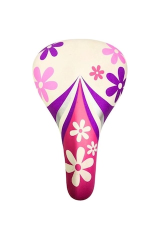 Sarissa Kız Çocuk Bisiklet Selesi 16-20 Jant Uyumlu Çiçek Desenli Beyaz Pembe Lila Renk Beyaz - Pembe