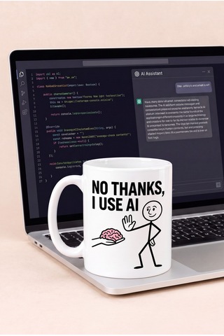 No Thanks I Use Aı Yazılı Kupa Bardak Komik Tasarım Baskılı Porselen Hediye Kupa Bardak Beyaz