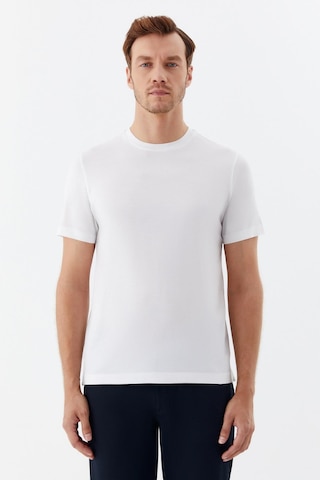 Sabri Özel Bisiklet Yaka Basic Erkek T-shirt Beyaz