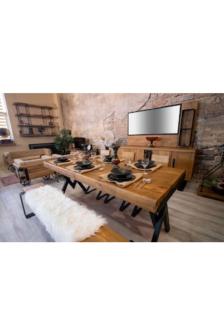 Ntconcept Ntconcept Masif Ağaç Yemek Masası Takımı (437867176)