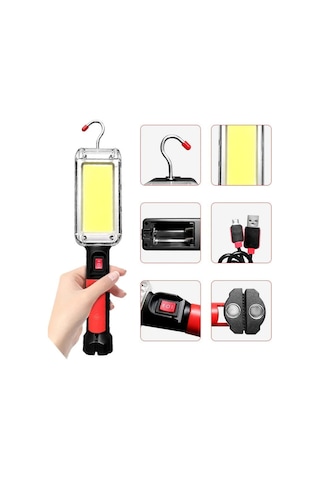 Powermaster Zj-8859 20 Watt Cob Ledli Çalışma Lambası Seyyar Lamba Tamirci Lambası Aydınlatma