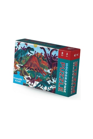 Crocodile Creek Holografik Puzzle - 50 Parça - Dinozorlar
