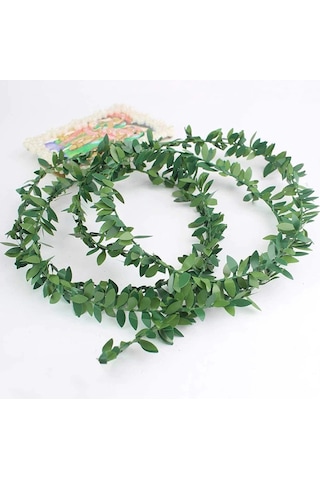 Dekoratif Telli 7 Metre Yaprak Şerit Yapay Taç Sarmaşık Çiçek Süs