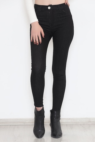 Bensu Store - Süper Likra Kot Pantolon Siyah - 9815.1431. 001
