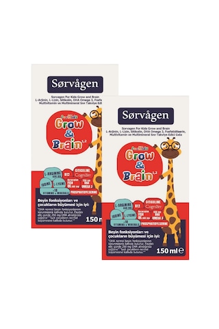 Sorvagen Kids Grow&brain 150 Ml X 2 Adet Sorvagen Kids Grow&brain 150 Ml X 2 Adet