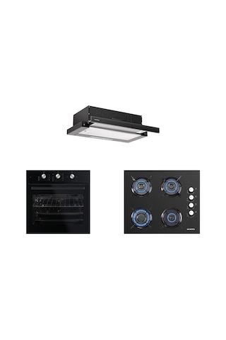 Kumtel Dizayn B66-S2 MT - KO-40 TAHDF - DS6-905 S Siyah Ankastre Set