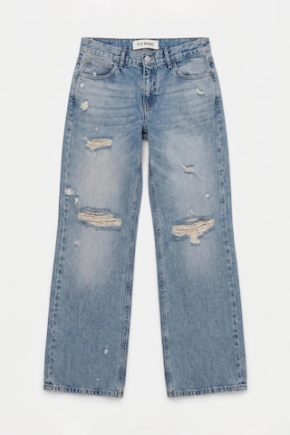 it's basic Kadın Kot Rengi 12s6-32 Bootcut Fit Yırtık Detaylı Denim Jean Mavi
