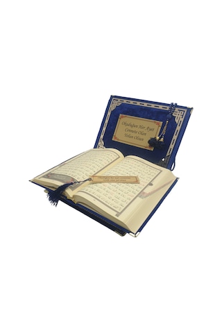 Hediye Kutulu Kuranı Kerim- Tespih-Ayraç-Lacivert