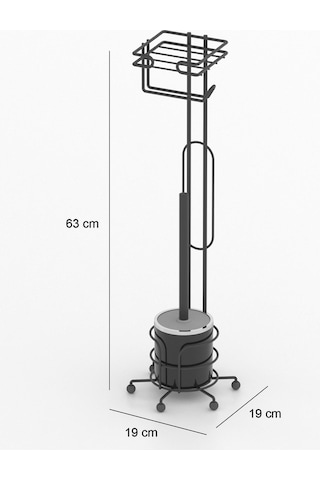 Teknotel Tuvalet Fırçası Yedekli Tuvalet Kağıtlık Mat Siyah Mg096 Mat Siyah