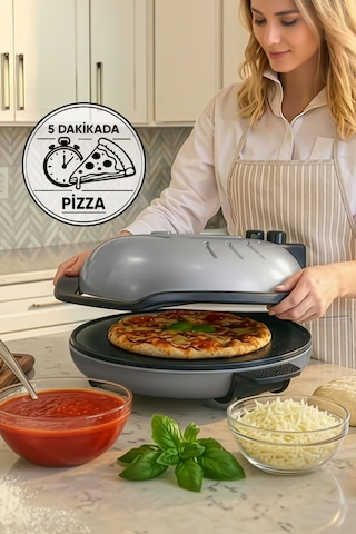 Lorenzo Pietra 12in1 Pizza Makinesi Lahmacun Tandır Ekmeği Bazlama Ve Fırın Yemekleri + Tepsi