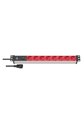 Brennenstuhl Alu-line Serisi 19" Server Kasası Uyumlu Uzatma Kablosu 8 Soketli 2 Metre 10 Amper Devre Kesicili Dişi Priz