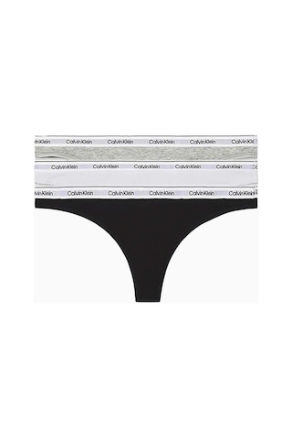 Calvin Klein Thong 3pk Underwear Bottoms Külot-9123 Black/whıte/grey Heather