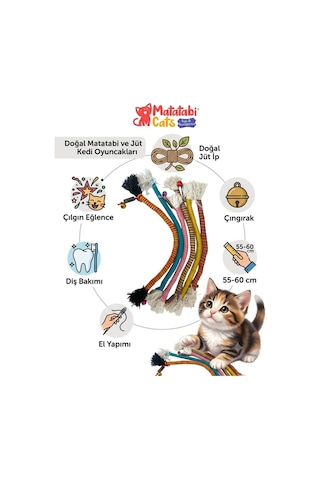 Rope Large Matatabi Li Çıngıraklı İp Kedi Oyuncağı