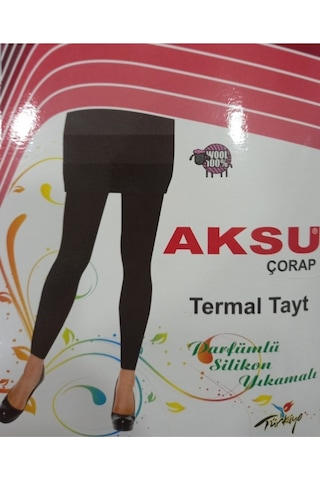 Aksu Termal Soft Örme Parfümlü Taytsiyahxl Siyah