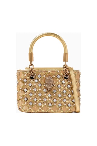 Kurt Geiger Mini Jewel Kensington Taşlı Zincir Askılı, Kadın El Ve Omuz Çantası Gold 2