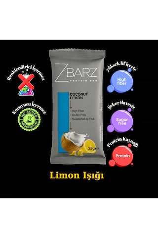 Zbarz Limonlu Hindistan Cevizli Protein Bar 12 x 35 G
