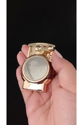 Lüks Metal Gövde Atatürk Figürlü Özel Tasarım Jet Alev Çakmak Çok Renkli