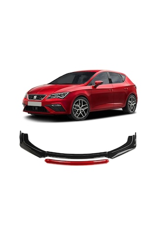Seat Leon Ön Tampon Altı Lip 4 Parça 2013-2019 (Kırmızı)