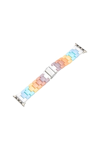 Forzacase Apple Uyumlu Watch Se 40mm İçin Renkli Baklalı Kordon Kayış - Fc688 Beyaz