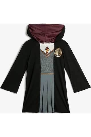 Koton Harry Potter Kostüm Elbise Lisanslı Kapşonlu Baskı Detaylı Uzun Kollu Siyah 4wkg80067ak 4WKG80067AK999 Siyah