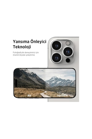 Bix Apple Uyumlu iPhone 16 Pro / 16 Pro Max Safir Lens Koruyucu 3d Kamera Camı 9h Premium Lens Kapağı Desert Titanyum