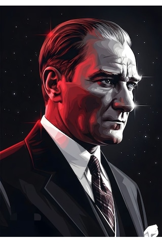 Özelçizim Atatürk V1 Kanvas Tablo Ev Dekarasyon Hediyelik Duvar Süsü Ölçü Seçmeyi Unutmayınız :