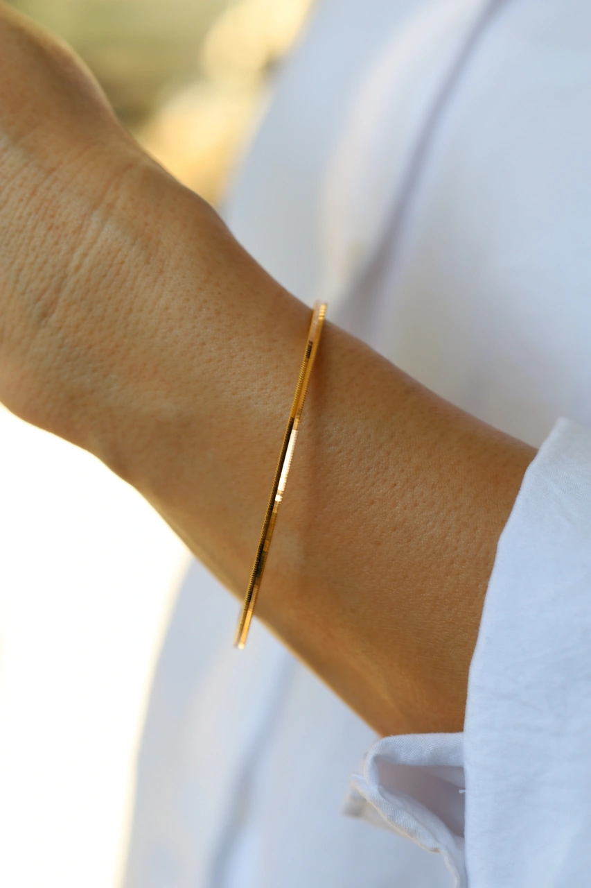 10 Gram 22 Ayar Altın Yatırımlık Işıltılı Ajda Bilezik İşçiliksiz Blzk220005