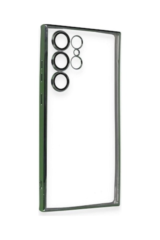 Samsung Samsung Uyumlu Galaxy S23 Ultra Kılıf Razer Lensli Silikon - Yeşil