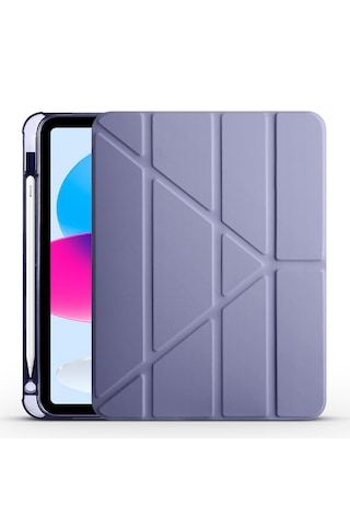 Apple Uyumlu iPad 11.nesil A16 11inç/10.nesil 10.9inç İle Kılıf Katlanabilir Standlı 360 Yumuşak Silikon Kalem Bölmeli Kapak Tablet Kılıfı